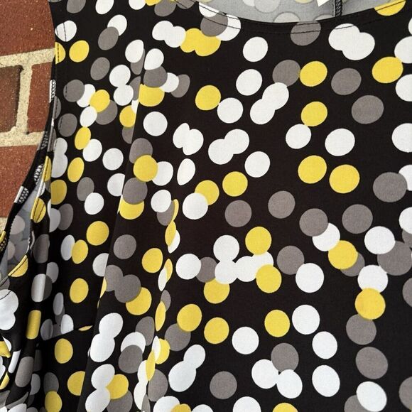 Draper’s & Damon’s Black Yellow Spot Polka Dot Shell Tank Top Women’s 20W A1113 - Picture 2 of 4